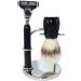 Men's Silver Shaving Brush Holder Set - Stylish 3-Layer Foam Mug & Soap Shell - Classic Grooming Tools for International Shipping - Buy Online on GoSupps.com