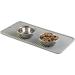 mDesign Small Square Pet Food and Water Bowl Mat - Waterproof Non-Slip Silicone Placemat for Dogs and Cats - Durable and Food Safe - Gray Linelle Collection - Buy Online on GoSupps.com