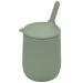 Mintlyfe Baby Trainer Cup  Food Grade Silicone Training Cup with Anti-Drop Straw and Lid  BPA-Free  Unbreakable  Spill Proof Sippy Cup for Toddlers  7 oz (Sage)