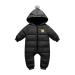 Baby Boys Snowsuits All in One Coat Girls Hooded Overalls Winter Romper Jumpsuits Pramsuits Cotton Onesie Winter Jacket Outfits Black 9-12 Months 9-12 Months (Pack of 1) Black