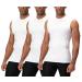 DEVOPS 3 Pack Men's Athletic Compression Shirts Sleeveless Large 0# (3 Pack) White / White / White(gray)