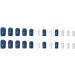 Blue False Nails Short Maggidea Stick on Nails 24pcs Square Press On Nails with Glue Elegant Simple Design Fake Nails for Women Girls (Blue White) - Buy Online on GoSupps.com