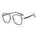 Newada oversized square reading glasses unbreakable metal glasses blue light blocking computer glasses flat light mirror (color: black silver size: +0.50) +0.50 Black silver