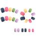 VENEKA 1Set Rainbow Jumping Colours False Nails Solid Colour Macaroon Nails Wearable Press on Nails Multicolor