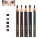 Eyebrow Pencil Eyebrow Pencils and Makeup Brown, Dark Brown, Light Brown, Black, Gray, Removable Waterproof Eyebrow Pen (5 Pack)