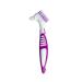 Dental prostheses false teeth brush cleaning brush double bristles brush set portable ergonomic denture cleaning brush multi -layer bristles for denture care (purple)