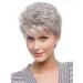 Royalfirst short curly wigs for women silver-gray hair wig with pony of course looks like real hair heat-resistant artificial hair wig with free wig cap
