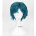 Chroma sailor moon sailor mizuno ami cosplay wigs short style cyan blue color heat -resistant synthetic hair wig + wig cap cap