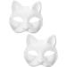 Vicasky Cat Masks - 2 Pack Empty White Animal Masks for Cosplay & Dance Parties - Unsumed Half-Sighted Self-Paintable Masquerade Masks - Buy Online on GoSupps.com