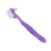 Press brush cleaning brush for false teeth plaque dirt removal prosthesis brush for older people travel cleaning prosthesis holder - double -sided bristle head (purple)