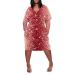 Plus Size Tshirt Dress for Women Oversized V Neck Short Sleeve Tunic Dress with Pockets Baggy Flowy Summer Dresses Midi Dress #D2-red 5X-Large