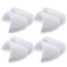4 Pairs Black White Covered Set-in Shoulder Pads Sewing Foam Pads for Blazer Suit Coat Jacket Clothes (White, Middle/Thickness 15mm)