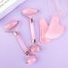 Jade Roller & Gua Sha Face Roller Rose Quartz Massager Facial Beauty Roller Skin Care Tools for Face Eyes Neck Reduce Wrinkle and Dark Circle (Pink B) - Buy Online on GoSupps.com