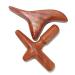 Set 2 Pcs. Thai Traditional Reflexology Hand & Foot Massage Tool : X -Shape Massager + Wing -Shape Massager Press Point Red Wood