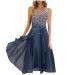 PEGALBIS Womens Summer Formal Dress Floral Short Sleeve Chiffon Bridesmaid Dresses Casual Elegant Flowy Wedding Guest Dresses XX-Large F Silver