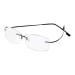 Rimless reading glasses super light titanium reading aid for women and men black +3.0