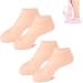Tofern 2-Pairs Silicone Pedicure Socks for Women Foot Spa Pedicure Silicone Moisturizing Socks for Dry Cracked Foot Women Silicone Socks Softening Calluses Nude Color