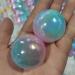 4cm Natural Pink Blue Electroplated Selenite Quartz Cat Eyeball Gypsum Crystal Ball s