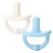 NatureBond Baby Silicone Pacifiers (2 Packs) + Pacifier Case | Soothie Pacifier 6-18 Months | Blue & Cream | BPA-Free Food Grade Silicone Binkies Baby Boy Pacifier Chupones para Bebes Ivory Cream and Bubble Blue 2 Coun...
