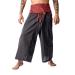 LannaPremium Thai Fisherman Pants 2 Tone for Men Women Yoga Pants Cotton 2 Tone - Martial Arts Pants Red Black