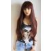 Prettyland C865 Long Brown Wig - 75cm Straight Hair with Volume & Bangs | International Shipping - Buy Online on GoSupps.com