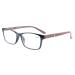Eyekepper Spring Hinges Wood Look Arms Crystal Clear Vision Reading Glasses Black/Brown Arm +1.75