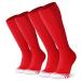 FITRELL 2/3 Pack Baseball Soccer Softball Socks for Kids Youth Men & Women Over-the-Calf Knee High Socks (Multiple Colors) Red (2 Pack) Medium