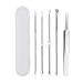 Blackening Remover Tool Kit Acne removal kit cleaner tweezers Komedos extractor tool pimple popping kit with storage box for flaws Whitehead bang zit remove 5 pcs unit size silver