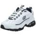Skechers Men's Energy Afterburn Shoes Lace-Up Sneaker 11 White/Navy