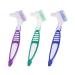 XLKJ 3 piece of prosthesis brush double -bristled head toothbrushes prostheses false teeth with ergonomic rubber grist prosthesis cleaning brush