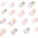 Diduikalor 24PCS Nude Short Press On Nails Square Glue On Nails | Colorful Flowers False Nails Full Cover Fake Nails | French Tip Stick On Nails For Women - Buy Online on GoSupps.com