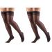 Truform Sheer Compression Stockings 8-15 mmHg Women's Thigh High Length 20 Denier Black Medium (Pack of 2)