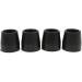 4Pcs Anti-Slip Walking Stick Ferrules Cane Crutch Rubber Pad Heavy Duty End Bottoms Protector for Disabled Elder Present Black A