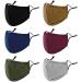 3-Ply Cloth Face Mask 6 Pack - Adjustable Ear Loops - Reusable & Washable - Breathable Covering for Men & Women (Black/Grey/Red/Green/Blue/Brown) - Buy Online on GoSupps.com