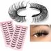 Strip Lashes False Lashes Thin Light Weight Natural Look Clear Band Wispy Faux Mink Russian Strip Lashes D Curl 3D Crisscross Multi-Layers False Fake Eyelashes - Buy Online on GoSupps.com