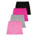Resinta 4 Pack Girls Mesh Athletic Shorts Kids Summer Active Shorts Girls Sports Basketball Shorts Performance Gym Shorts 8-10 Years Black Gray Pink Hot Pink