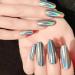 Unicorn Chrome Nail Powder - Holographic Multi Chrome Manicure Pigment | Mermaid Rainbow Mirror Effect | 2 Jars, 0.08oz with Eyeshadow Sticks - Buy Online on GoSupps.com