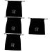 Healeved 4 Pcs Hair Dryer Storage Bag Hair Straightener Bag Wig Bags Hair Dryer Travel Bag Tool Flannel Black