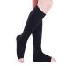 Compression stockings Medium high 25-35 Graded compression stockings Open toes compression support hose with non-slip silicone point ideal for varicose veins meat S (black M) (black xx)