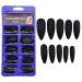 100 Stiletto Press-On Tips Black matt - Click-It nails for quick nail extension - Fullcover Nails