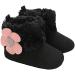 Spring Winter Warm Fleece Booties for Baby | Non-Slip Soft Sole Shoes for Boys Girls | Adjustable Prewalker Boots 0-18 Months (12-18 Months, Black) - Buy Online on GoSupps.com