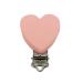 GLASSNOBLE Pacifier Clip Silicone Heart Chain Holder Soother Nursing Clips BPA Free Teether Pink Rose