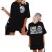 Skull Shirt Oversized T Shirts for Women Loose Crew Neck Tee Shirts Short Sleeve Tops Black #3 Large