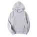 JEATHA Mens Long Sleeves Drawstring Plain Hooded Sweatshirt Pullover Hoodie Casual Top Undershirt Gray Large