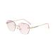 Women's Fashion Rimless Blue Light Blocking Reading Glasses Tinted Lenses Computer Readers Anti Glare Glasses(Couleur:Gold Grandeur:0.0x)