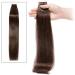 Silk-Co Tape Extensions | 40cm Remy Real Hair | Dark Brown | 20 Pieces 4cm Wide 2.5g Each - Buy Online on GoSupps.com
