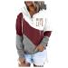 Hemlock Women Color Block Hoodies MAMA LIFE Print Tops Hooded Pullovers Sweatshirts Coat Cotton Pocket Tops 1-red 3X-Large