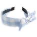 Light Blue/White Checked Fabric Bow Alice/Hair Band/HeadBand - Buy Online on GoSupps.com