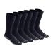 Dickies Men's Multi-Pack Dri-tech Moisture Control Boot-Length Socks Shoe Size: 6-12 Black (6 Pairs)