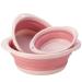 Foldable Washing Up Bowl - Portable Washing Basin - Space Saving Plastic Washtub(Pink-Medium)